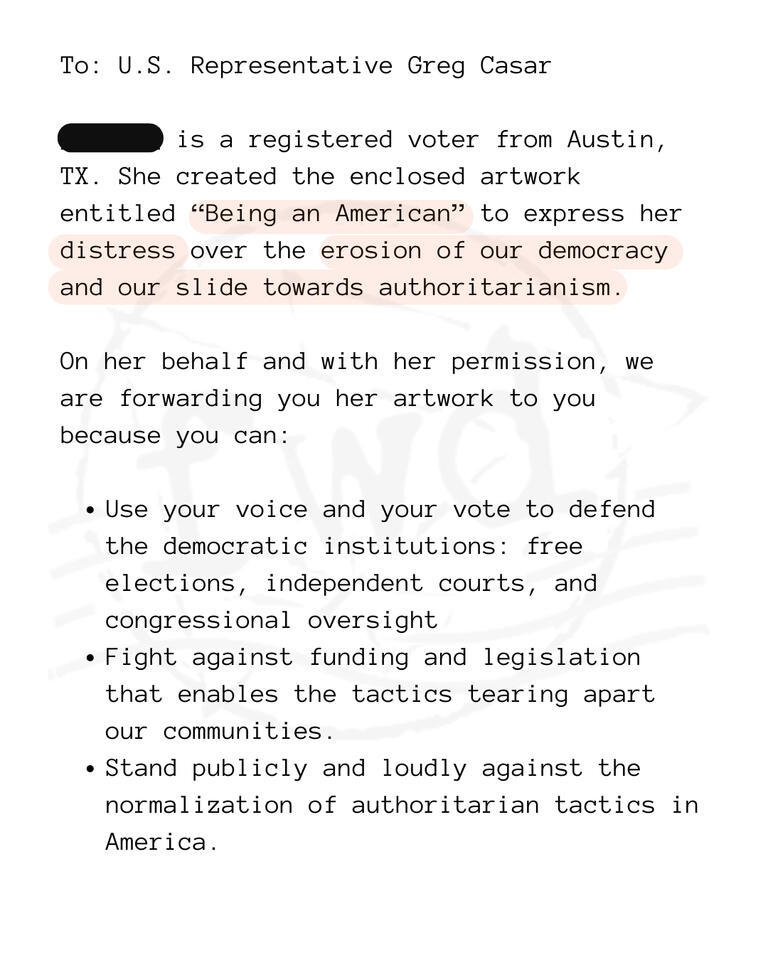 Text of formal letter.