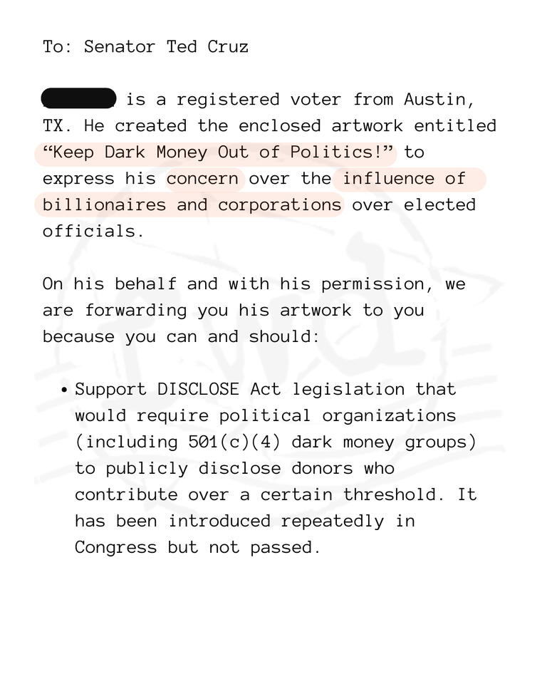 Text of formal letter.